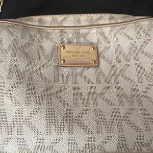 Gold and White MK Purse